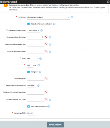 Bilderkarussell personalisieren