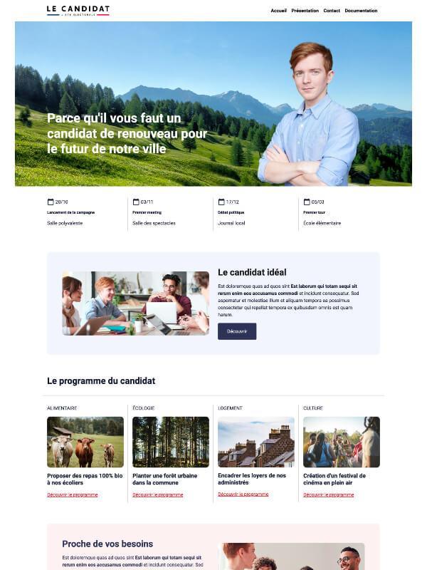 Vorlage für eine Kandidaten-Website