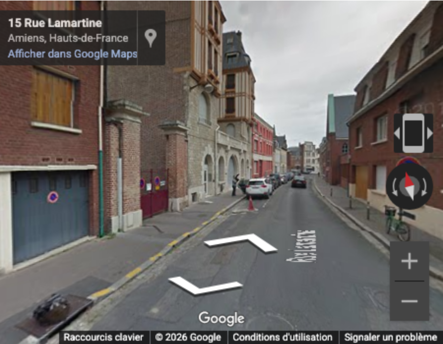 Vorführung von Google Street View in einer Seite: Ansicht einer Straße