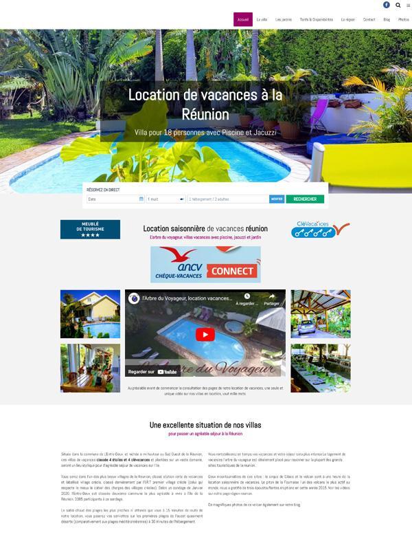 Website einer Ferienunterkunft auf einer Insel