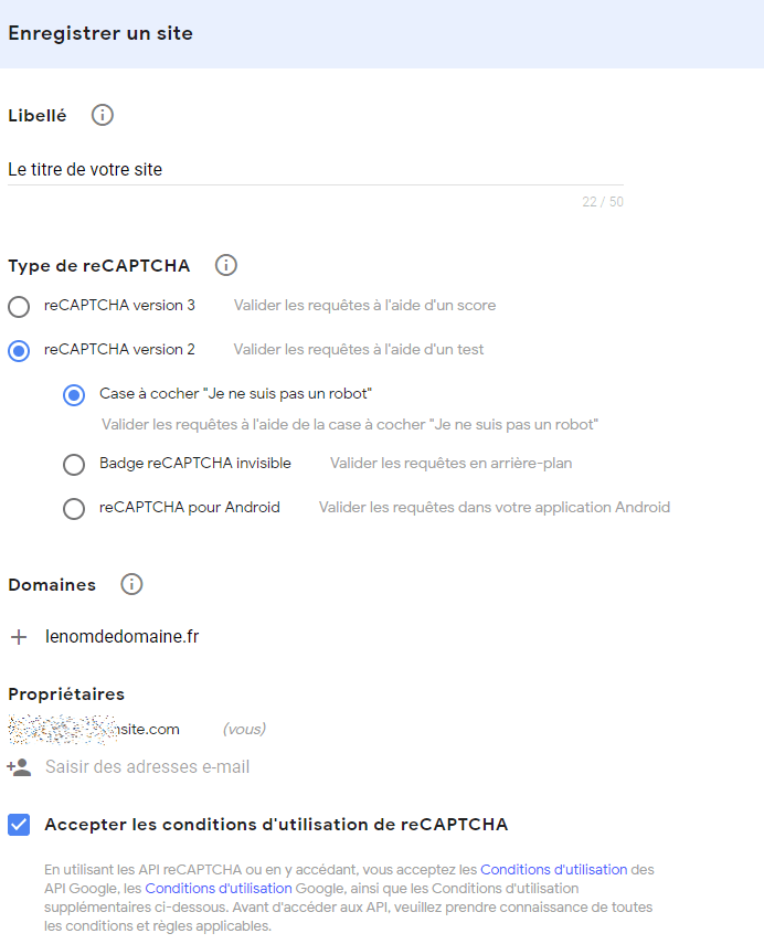 Das reCAPTCHA-System einrichten