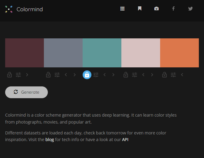 Colormind: Farbpalette generieren