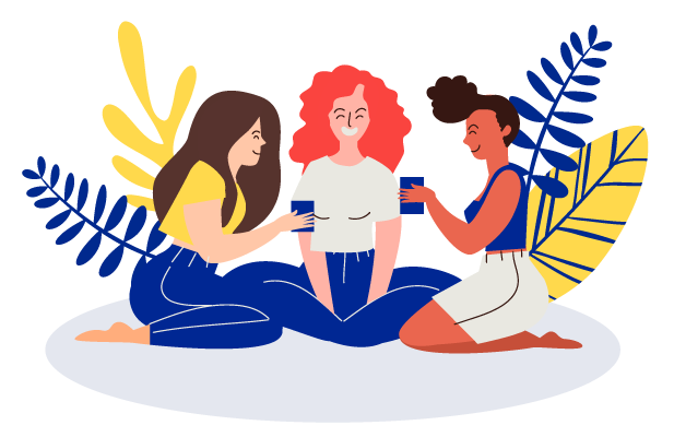 Freepik: Illustration mit Freunden