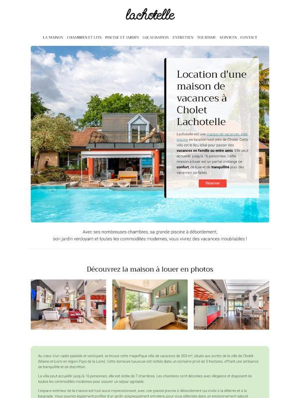 Website eines Ferienhauses