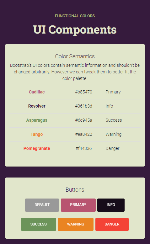Colormind: Farbpalette an einer Dashboard-Vorlage