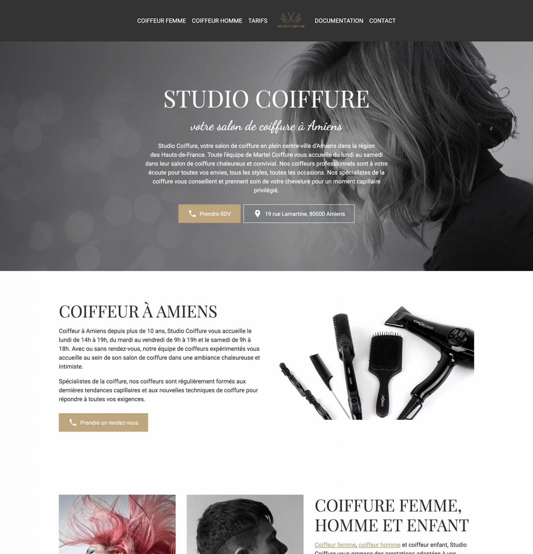 Website eines Friseursalons, erstellt mit e meine seite